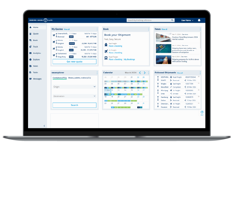 Finden Sie wettbewerbsfähige Frachtangebote, nehmen Sie sofortige Buchungen vor und verfolgen Sie Ihre Sendungen von jedem Gerät aus mit myKN